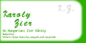 karoly zier business card